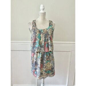 Jessica Simpson Blouson Watercolor Print Dress S